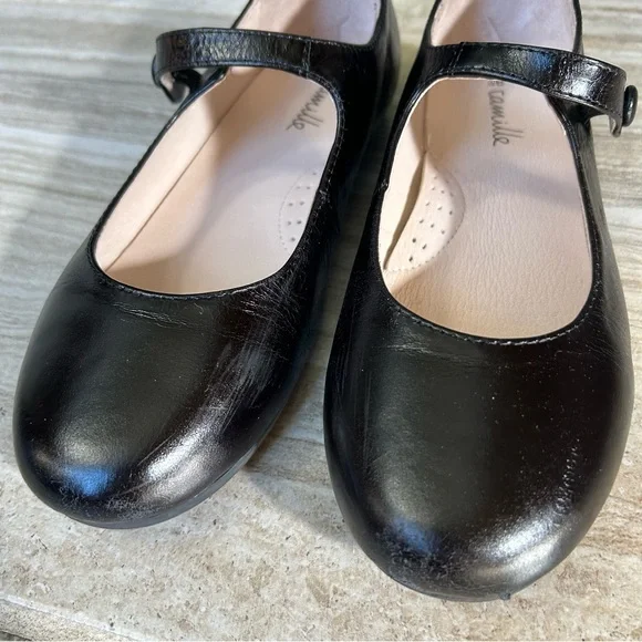 Camille Kids Black Leather Mary Janes, Size 36 EU, 4 US - Picture 9 of 11